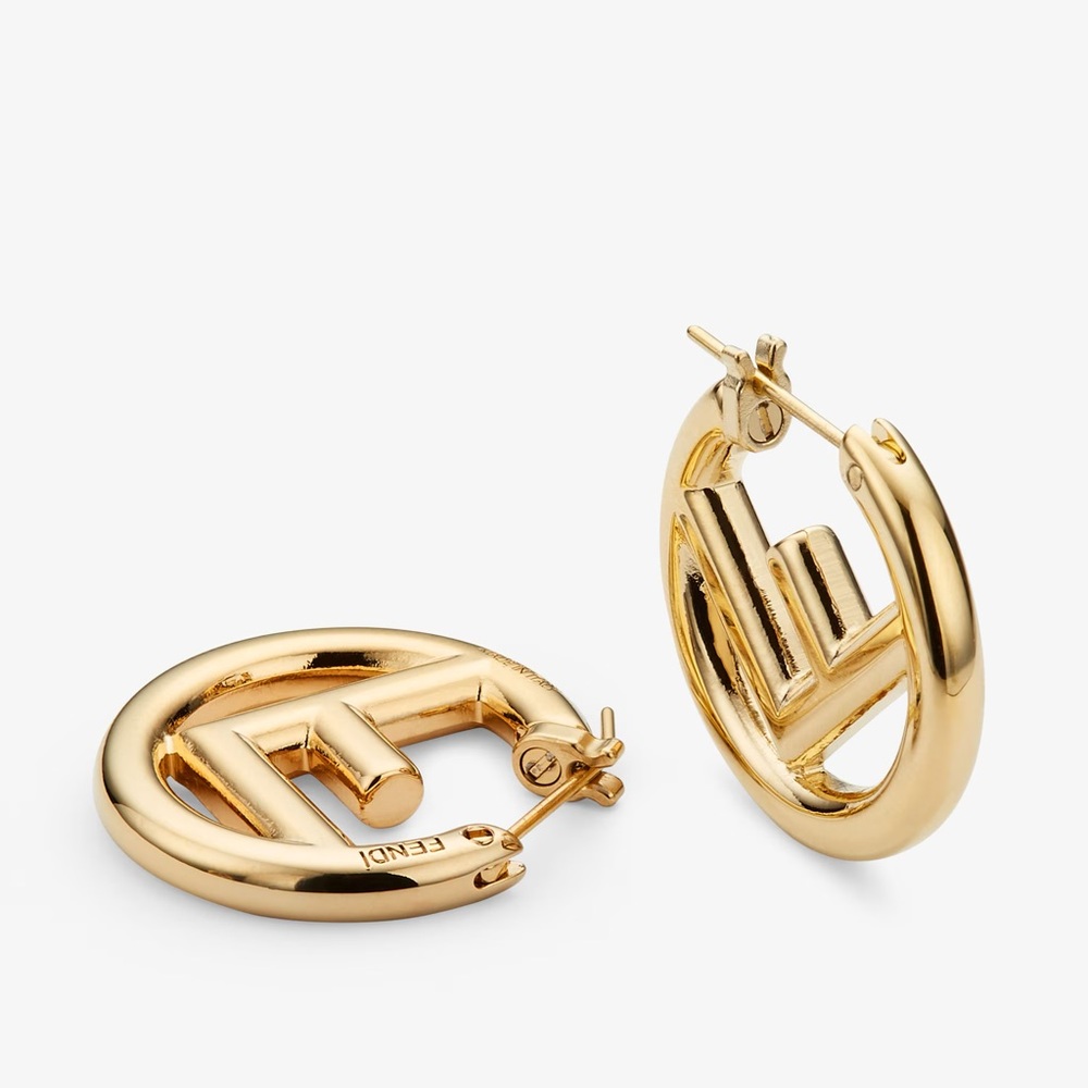 Fendi Gold Earrings with Unique Open Design